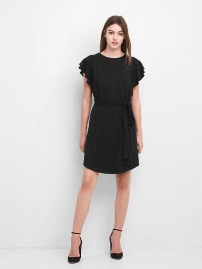 GAP Softspun flutter dress NWT SZ S light grey marle (141141) - Image 3