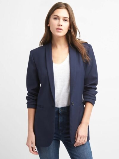 Gap $128.00 Spring Classic Shawl Collar Blazer, Size 2 Navy