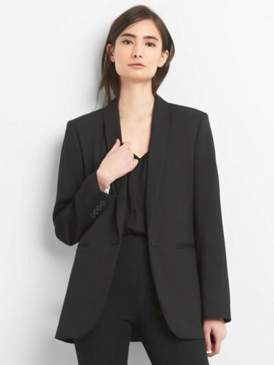 Gap $128.00 Spring Classic Shawl Collar Blazer, Size 2 Navy - Image 2