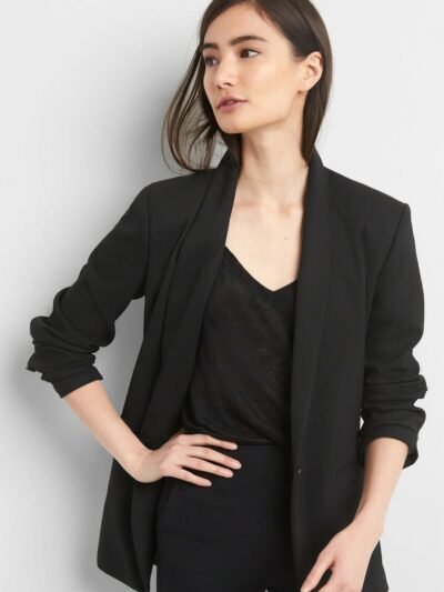 Gap $128.00 Spring Classic Shawl Collar Blazer, Size 2 Navy - Image 6