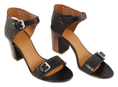 Marc by Marc Jacobs Diamonds Black Leather High Heels Sandals Sz 37 (6.5) - Image 5