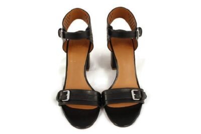 Marc by Marc Jacobs Diamonds Black Leather High Heels Sandals Sz 37 (6.5) - Image 6