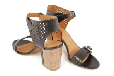 Marc by Marc Jacobs Diamonds Black Leather High Heels Sandals Sz 37 (6.5) - Image 7