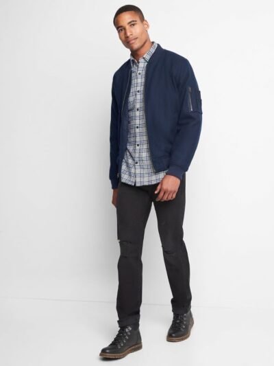 Gap Wool blend vintage bomber, Size M Tapestry Navy - Image 3