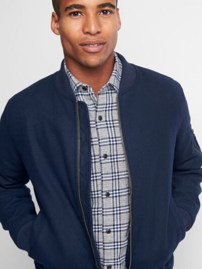 Gap Wool blend vintage bomber, Size M Tapestry Navy - Image 4