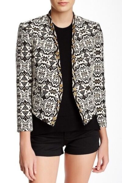 Twelfth Street by Cynthia Vincent Cropped & Beaded Jacket Size 6