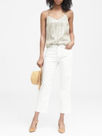 Banana Republic Girlfriend Stain-Resistant Cropped Jean with Fray Hem 31 R @