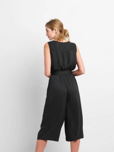 Gap Sleeveless Wrap Jumpsuit in Modal, true black Sz XXL (18227) - Image 2