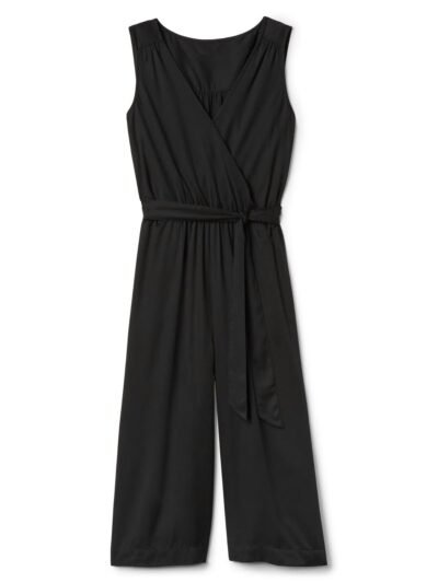 Gap Sleeveless Wrap Jumpsuit in Modal, true black Sz XXL (18227) - Image 4