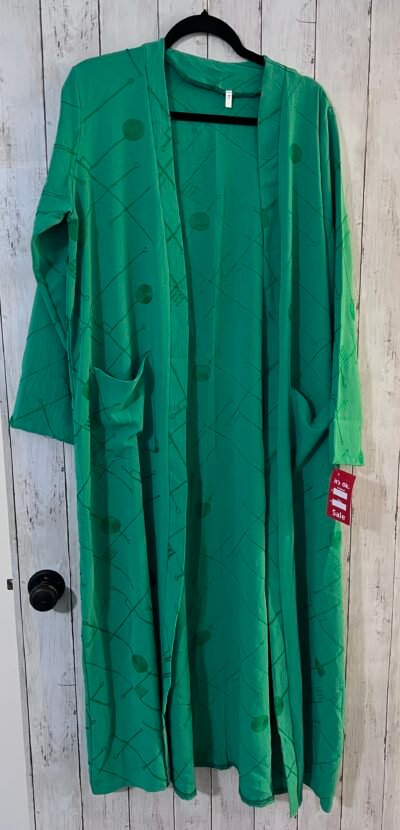 Abaya maxi long sleeves green - عباية مفتوحة اكمام طويلة اخضر