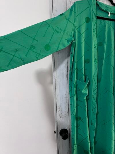 Abaya maxi long sleeves green - عباية مفتوحة اكمام طويلة اخضر - Image 2