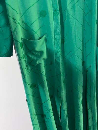 Abaya maxi long sleeves green - عباية مفتوحة اكمام طويلة اخضر - Image 3