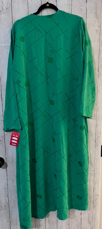 Abaya maxi long sleeves green - عباية مفتوحة اكمام طويلة اخضر - Image 4