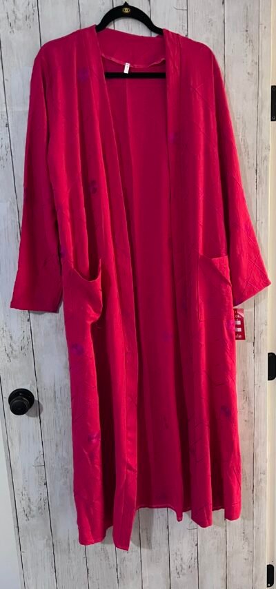 Abaya Long sleeve maxi Abaya Hot Pink - عباية مفتوحة كمام طويلة زهري