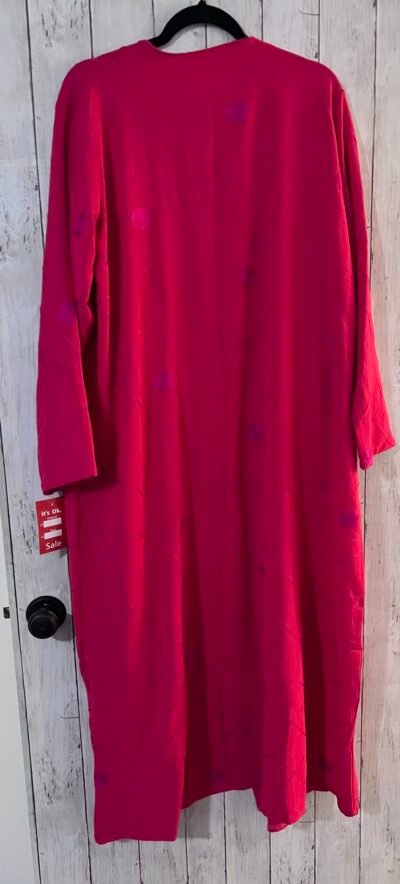 Abaya Long sleeve maxi Abaya Hot Pink - عباية مفتوحة كمام طويلة زهري - Image 2